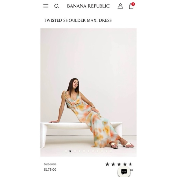 Banana Republic Twisted Shoulder Maxi Dress Wedding Event Gown Sz4 MSRP $250 - Picture 3 of 4